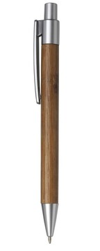 Авторучка бамбукова під лого з срібним кліпом, кнопкою і носиком V1410 V1410-32-AXL фото