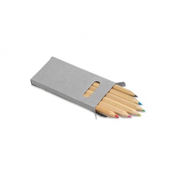 Набір кольорових олівців ЕКО 6 кол в сірій картонній коробці під логотип V6102-00-AXL фото