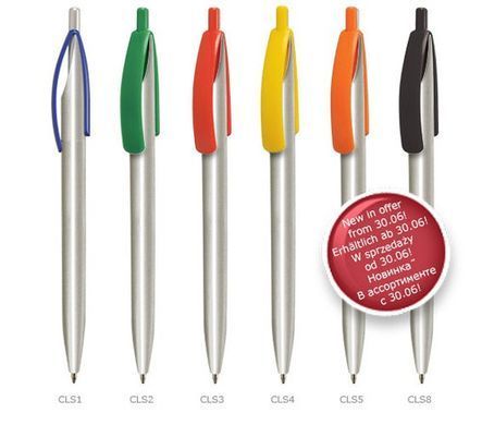 Авторучка пластиковая VIVA PENS Cleo Silver, сербр./красн. CLS3-0104  фото