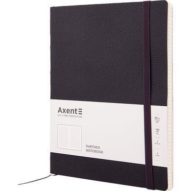 Книга записна Axent Partner Soft L, 190x250 мм, 96 аркушів, клітинка, гнучка обкладинка, чорна 8615-01-A фото