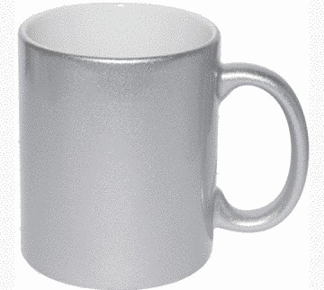 Чашка з металізованим покриттям 330 мл, срібло металік