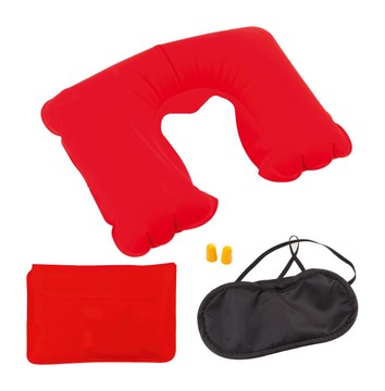 Набор дорожный повязка на глаза, беруши, надувная подушка AP791976-05-CL красный