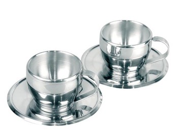 2 металлические чашки с подтавками для эспрессо для нанесения логотипов 82017 82017-CRA фото