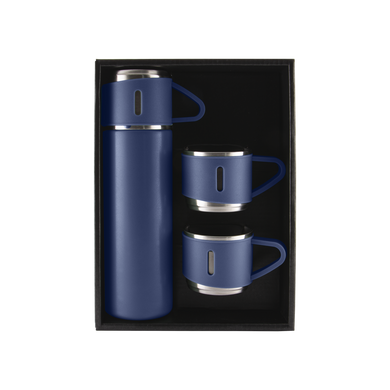 Термос з чашками TEA SET 500ml, темно-синій PG-220380 фото