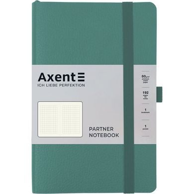 Книга записная Axent Partner Soft Skin В6, 125x195 мм, 96 листов, клетка, гибкая обложка, серо-лазурная 8616-48-A фото