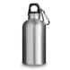 Пляшка для води 400 мл з карабіном, метал V4659, срібна V4659-32-AXL фото