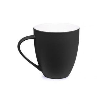 Чашка керамическая с софт тач покрытием 465 мл, черная 5507-08 фото