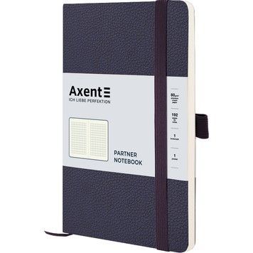 Книга записна Partner Soft Skin В6, 125x195 мм, 96 аркушів, клітинка, гнучка обкладинка, синя 8616-02-A фото