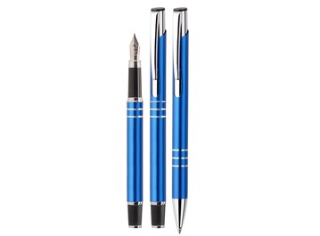Набор VENO STYLE (авторучка + перьевая ручка) металлические без/футляра, синий VS01-1605            фото