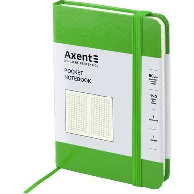 Книга записная А6 Axent Partner 8301, 96 листов, клетка, твердая обложка, салатовая 8301-04-A фото