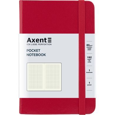 Книга записная А6 Axent Partner 8301, 96 листов, клетка, твердая обложка, красная 8301-03-A фото