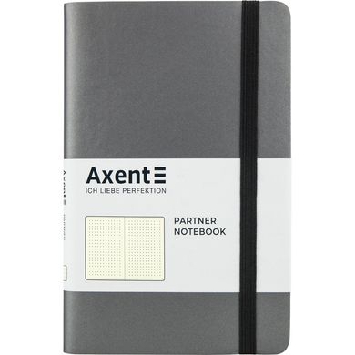 Книга записна Axent Partner Soft В6, 125х195мм, 96 аркушів, крапка, гнучка обкладинка, сіра 8310-15-A фото