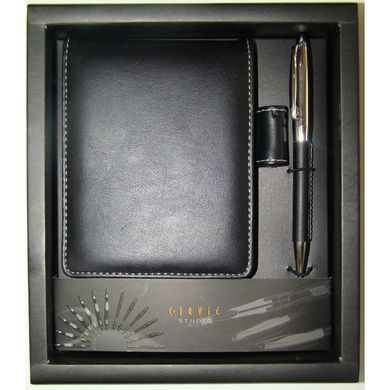 Набор подарочный (ручка и блокнот с обложкой кожзам) в подарочной футляре V1079-03-AXL